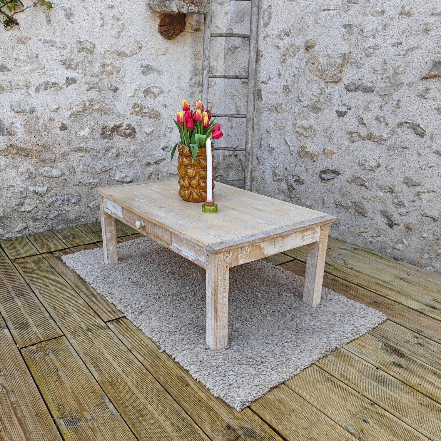 Patinated country coffee table