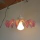 suspension with opaline pink-lilac lampshade