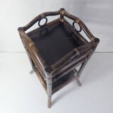 Vintage rattan saddle side table