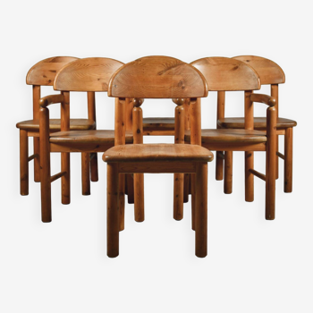 Dining chairs x 6, rainer daumiller, solid pine 1970s