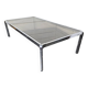 Chromed metal coffee table with smoked glass top from the 70s