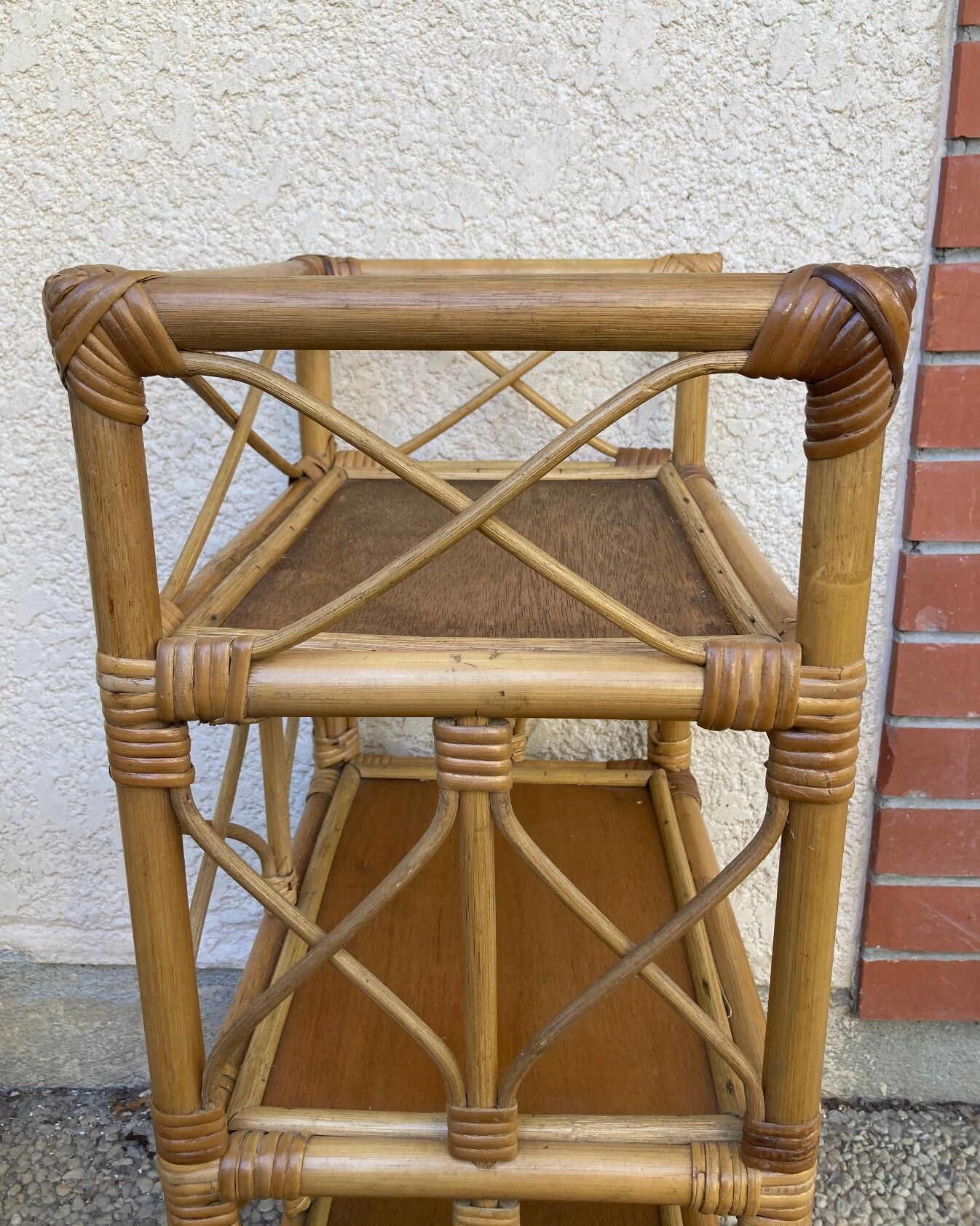 Vintage rattan shelf