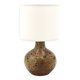 Lampe en grès, abat jour blanc, années 70