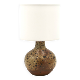 Lampe en grès, abat jour blanc, années 70