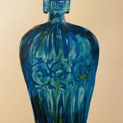 Watercolour and ink table vase Wabi Sabi collection Asia