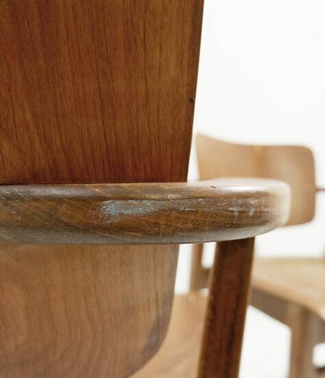 Pair of Mid-century plywood beech chairs - Ilmari Tapiovaara style plywood Chairs