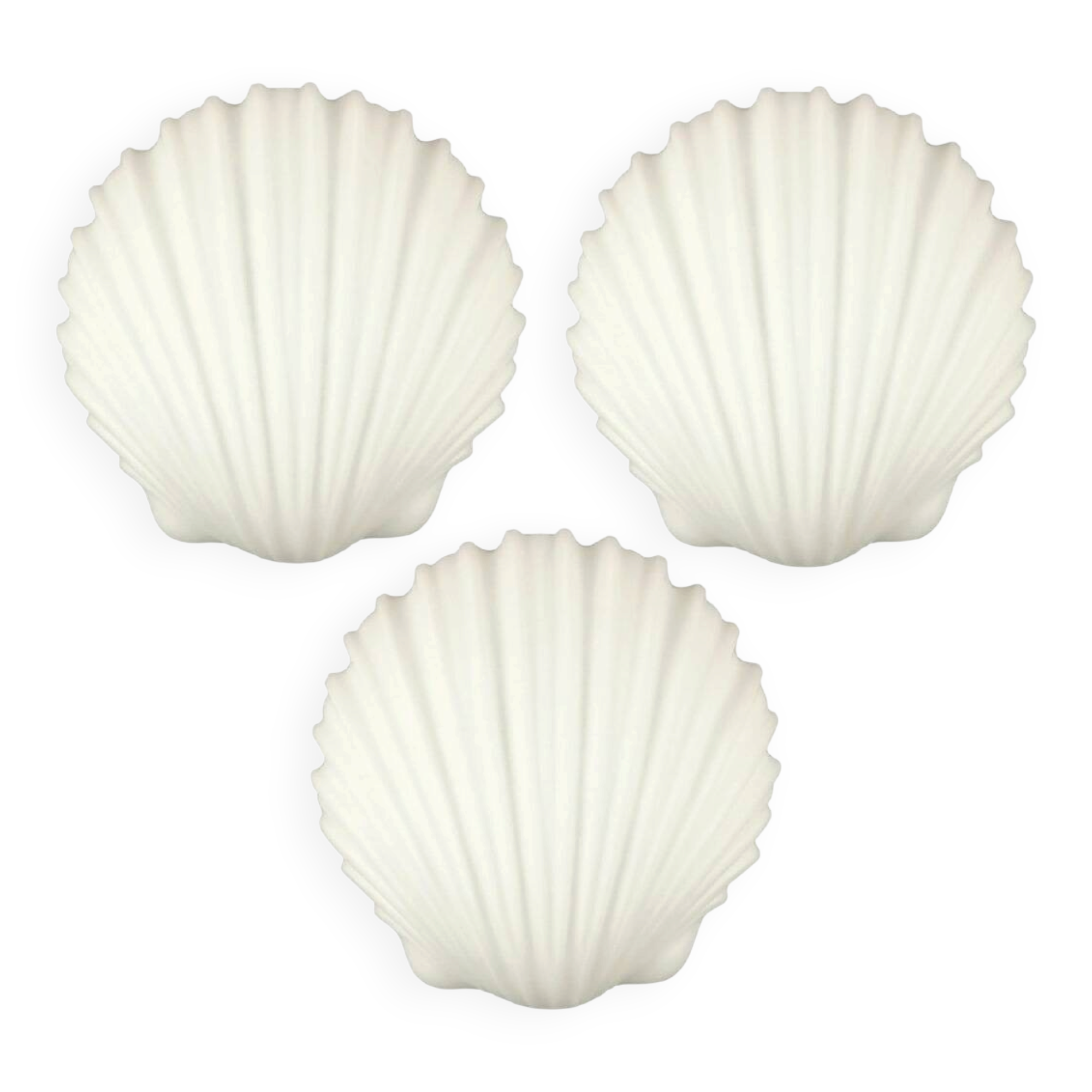Set of 3 Large Opaline Glass Shell-Shaped Wall Lights from Limburg, 1970s