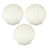 Set of 3 Large Opaline Glass Shell-Shaped Wall Lights from Limburg, 1970s