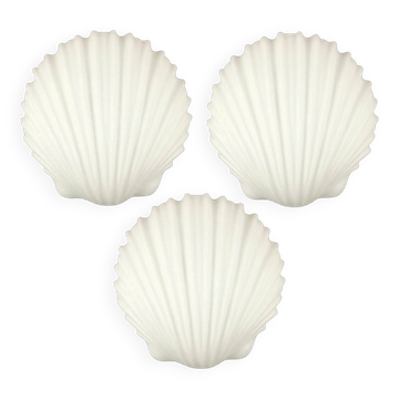 Set of 3 Large Opaline Glass Shell-Shaped Wall Lights from Limburg, 1970s