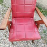 Paire de fauteuils anciens vintage  pieds compas
