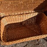 Large vintage wicker trunk 1950