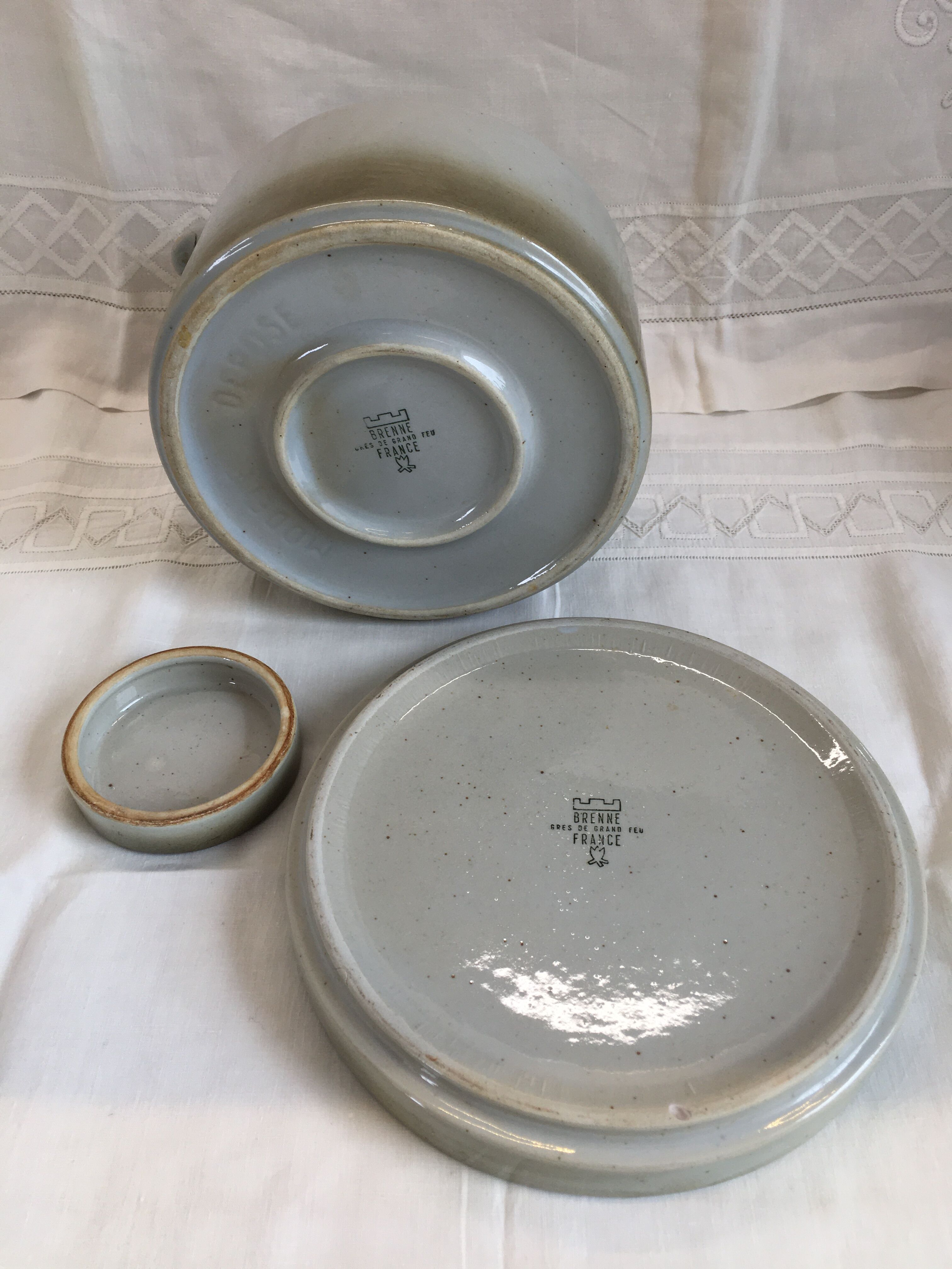 Rare coffee / tea service in Brenne sandstone "Grand Feu" - France 70s