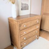 Art Deco chest of drawers in oak and porcelain