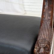 1920-30s, set of 2 armchairs, design after Georges Jacob, carved teak wood.