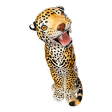 Leopard, Italian sculpture in glazed ceramic.