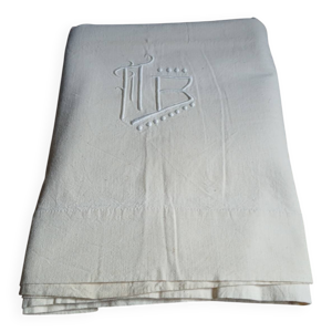 drap ancien avec initiales