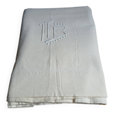 Drap ancien avec initiales brodées 