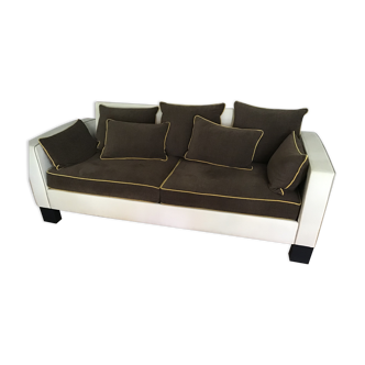 3-seater sofa in two-tone fabric first time