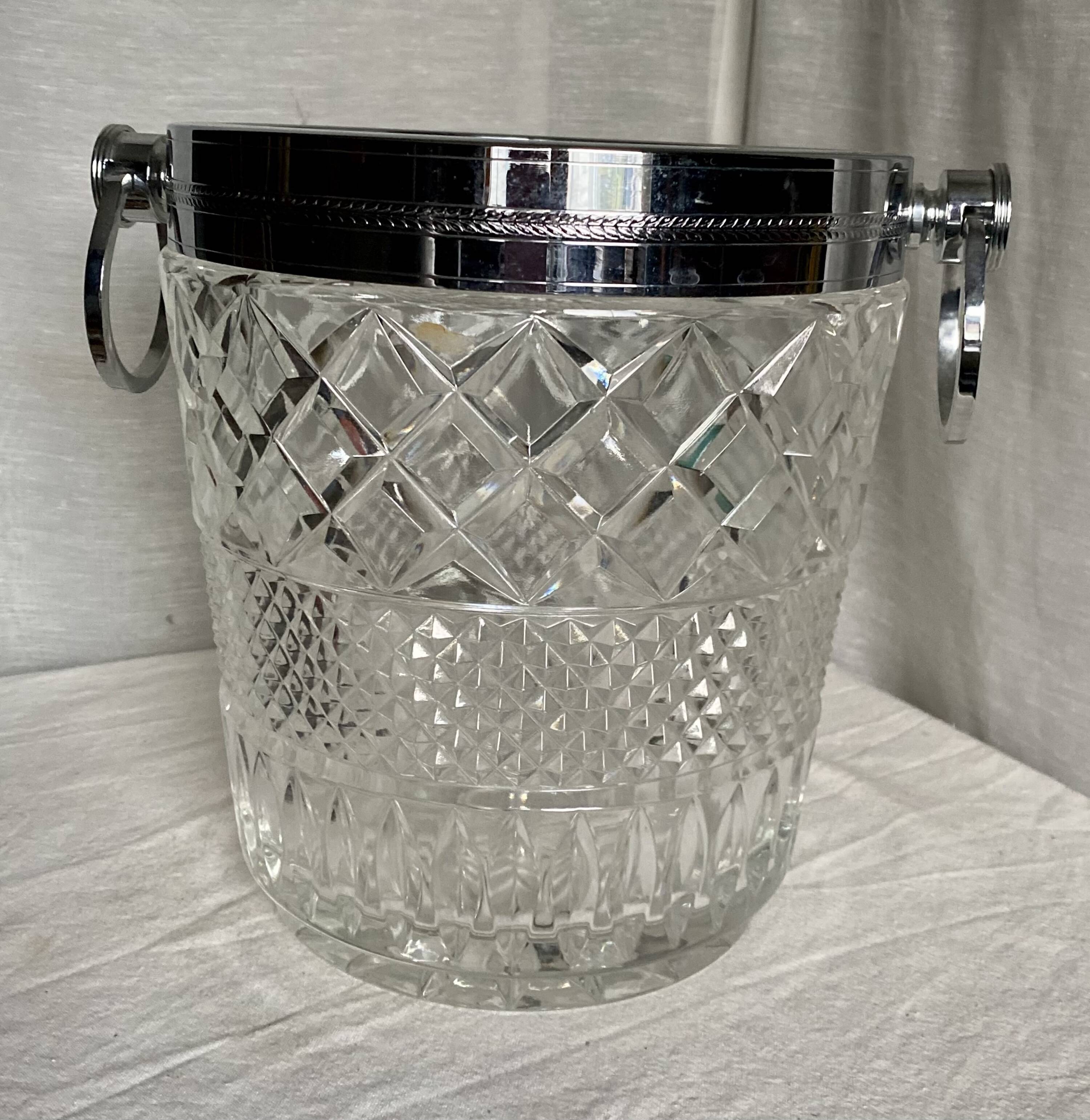 Vintage 1960s cut crystal champagne (or white wine) bucket/cooler