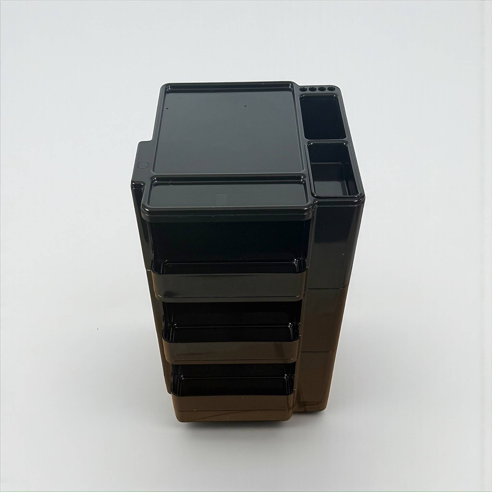 Neolt Superstile Trolley Tall 1970s Italian Design in Glossy Black