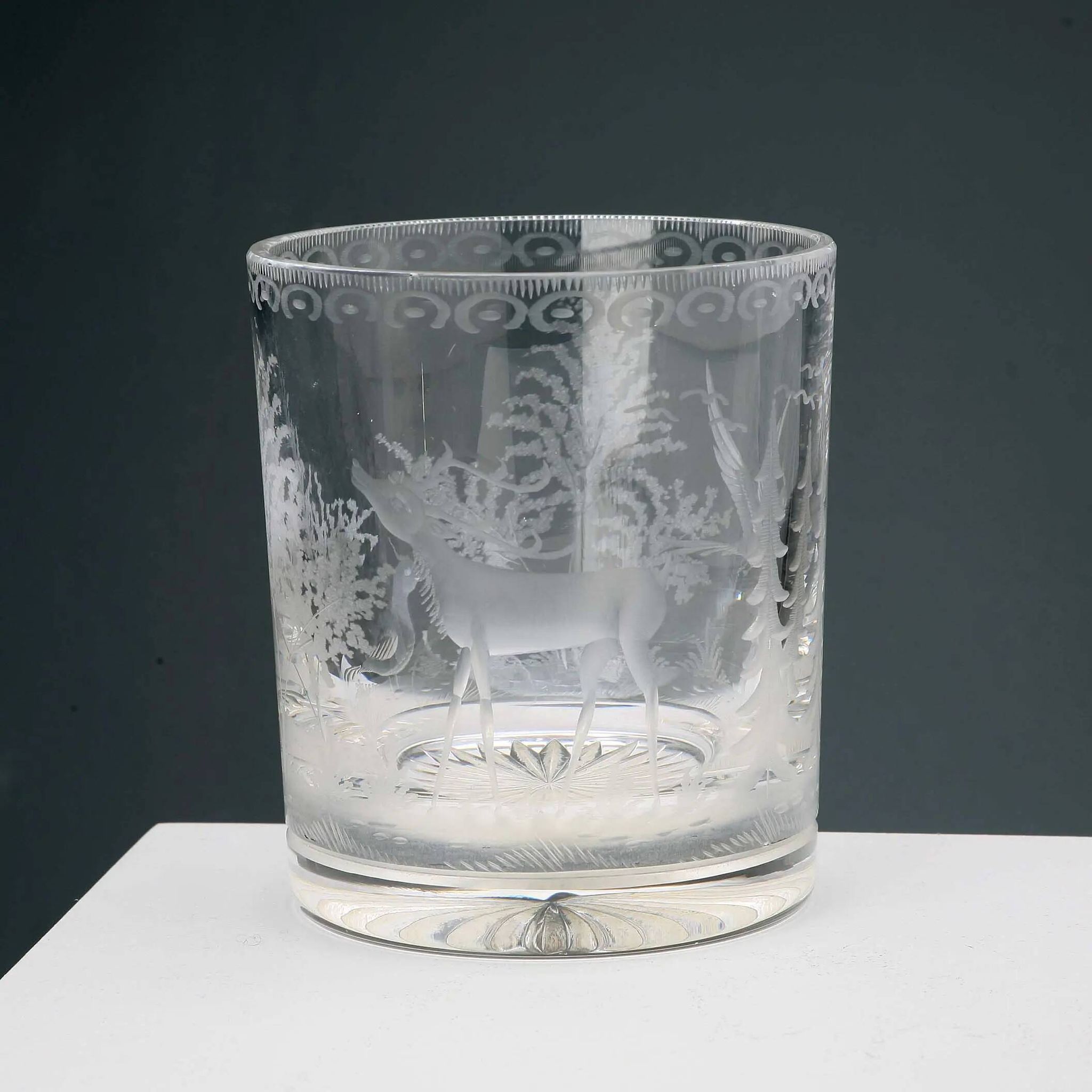 Vintage Val Saint Lambert crystal ice bucket, Belgium, 1930s-40s.