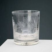 Vintage Val Saint Lambert crystal ice bucket, Belgium, 1930s-40s.