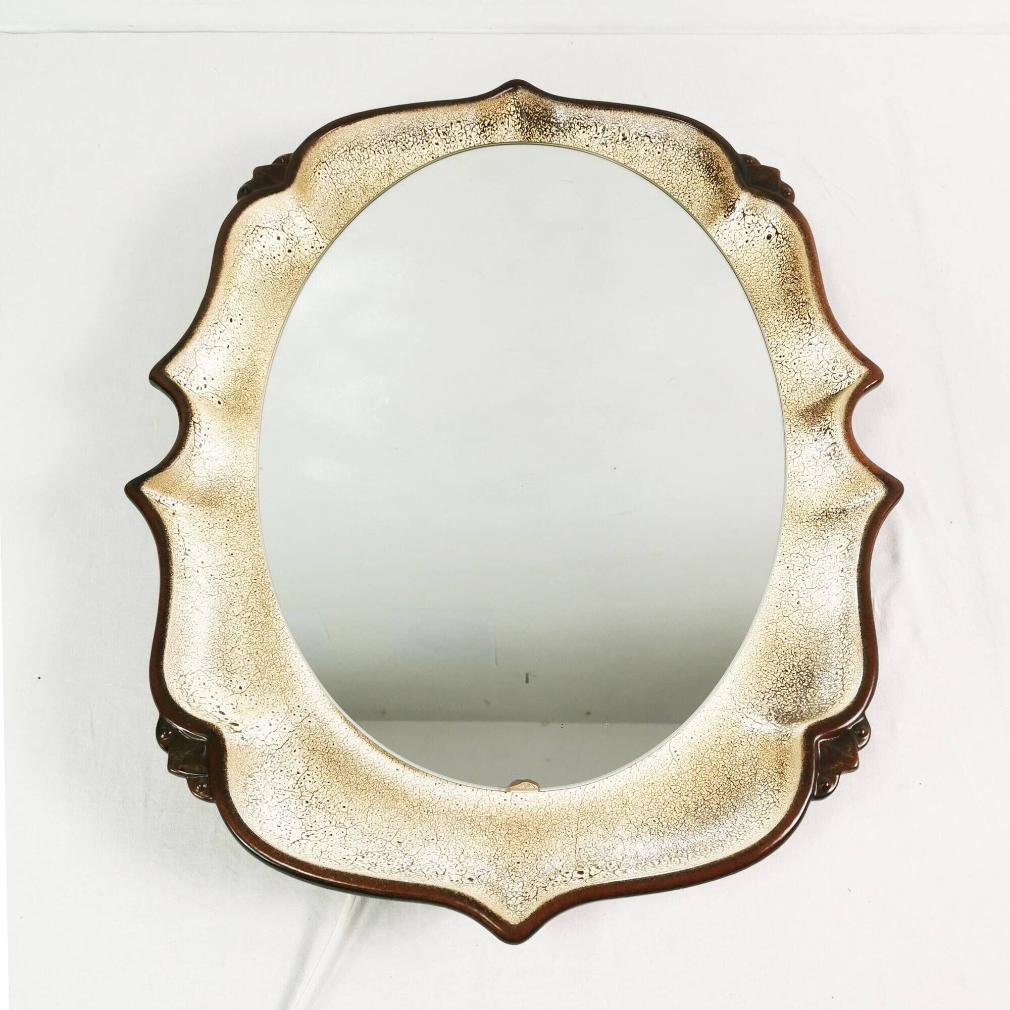 Mid-century ceramic mirror, Pan Keramik, 1970s