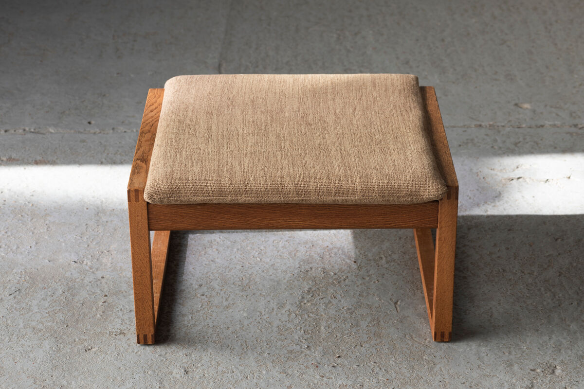 Set of 2 lounge chairs and one footrest by Borge Mogensen for Fredericia Denmark 1960’s