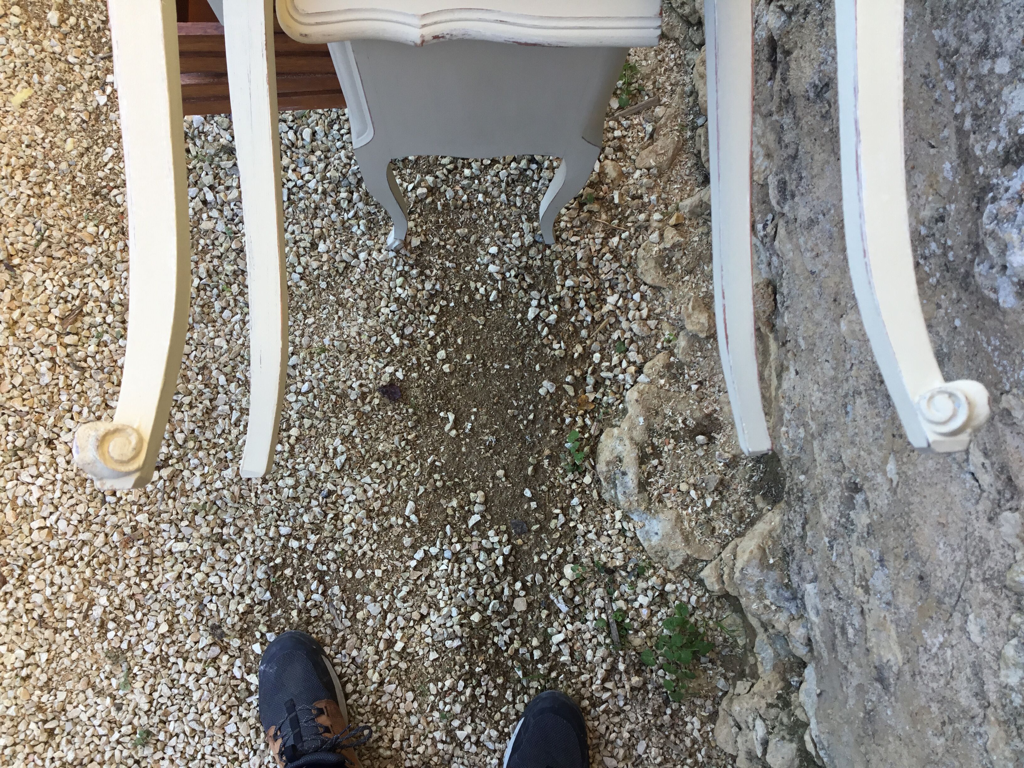 Pair of Louis XV style bedside tables patinated beige