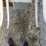 Pair of Louis XV style bedside tables patinated beige