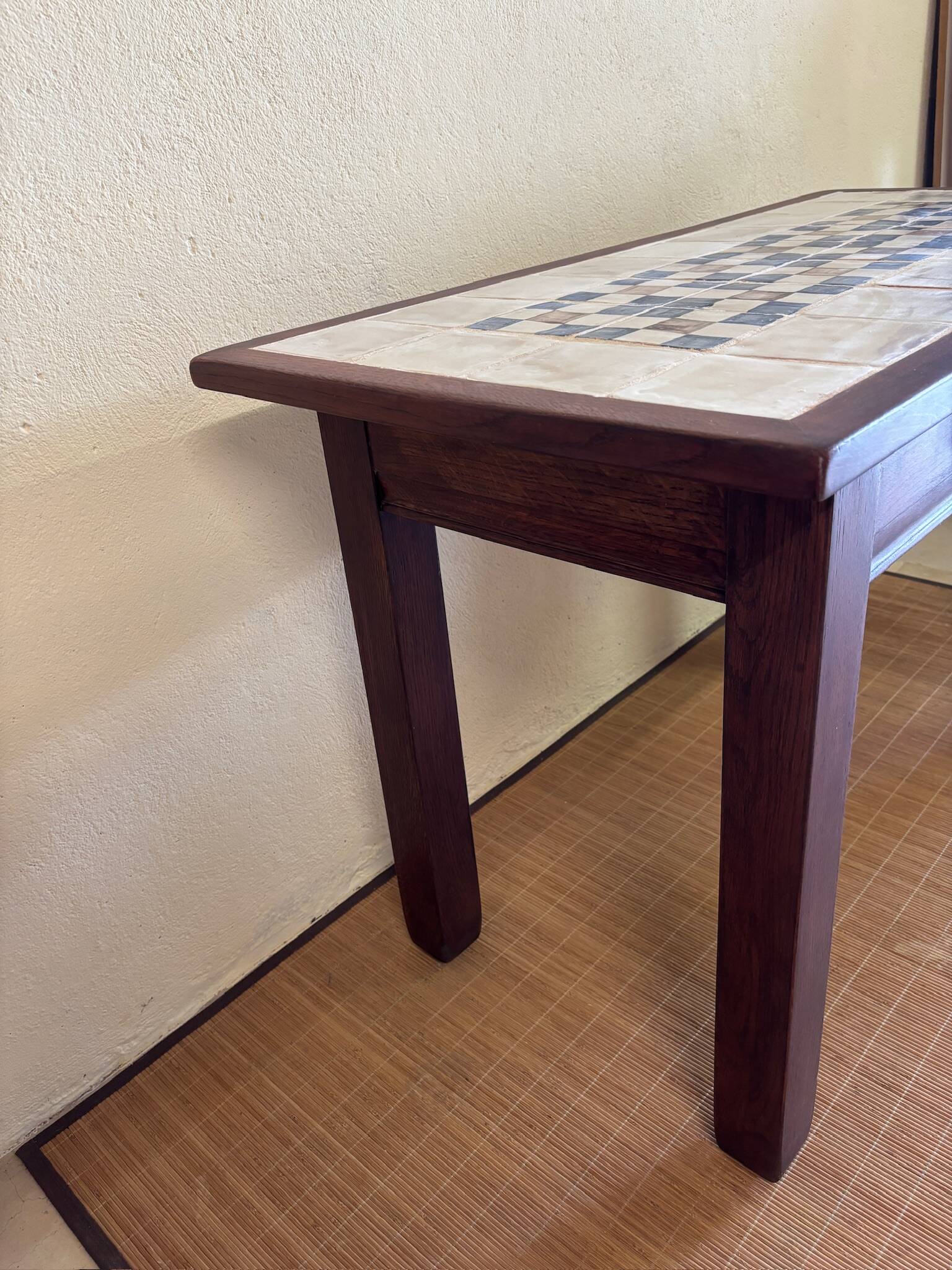 Side table wood & ceramics