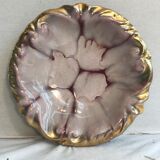 Ancien centre de table en céramique rouge,  rose et doré vintage