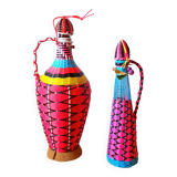 Scoubidous bottles from the 60s
