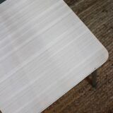 Tabouret formica blanc gris vintage