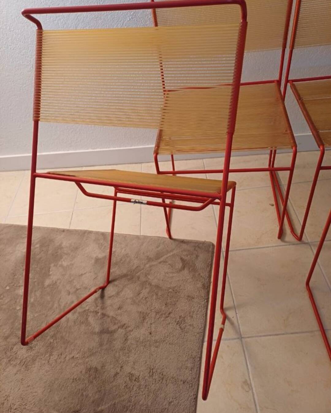 4 Flyline spaghetti chairs by Giandomenico Bennotti 1970
