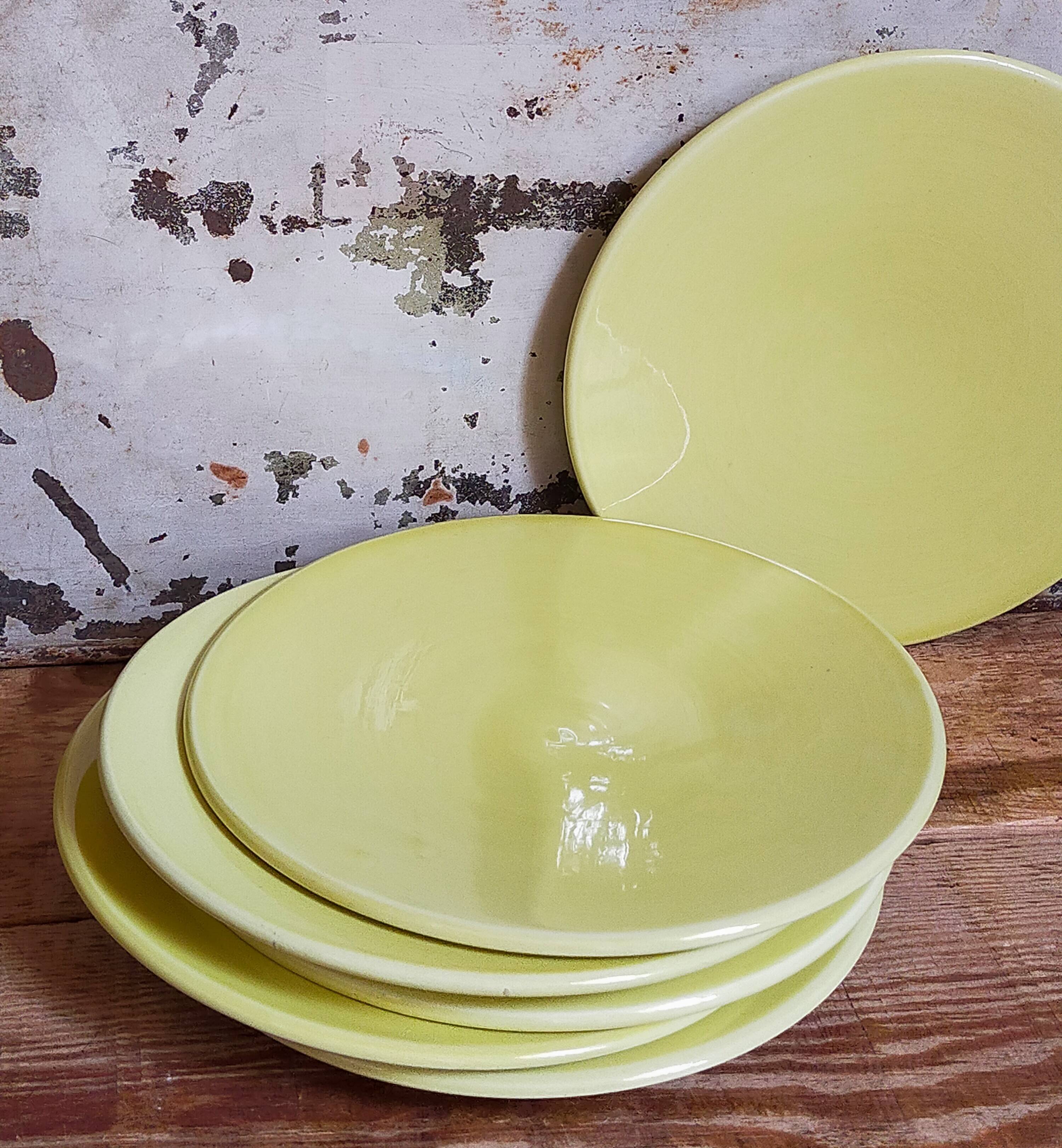 Six vintage Czech ceramic dessert plates