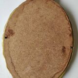 Hollywood Regency style oval Victorian mirror. In antique gold wood. 31 x 21cm