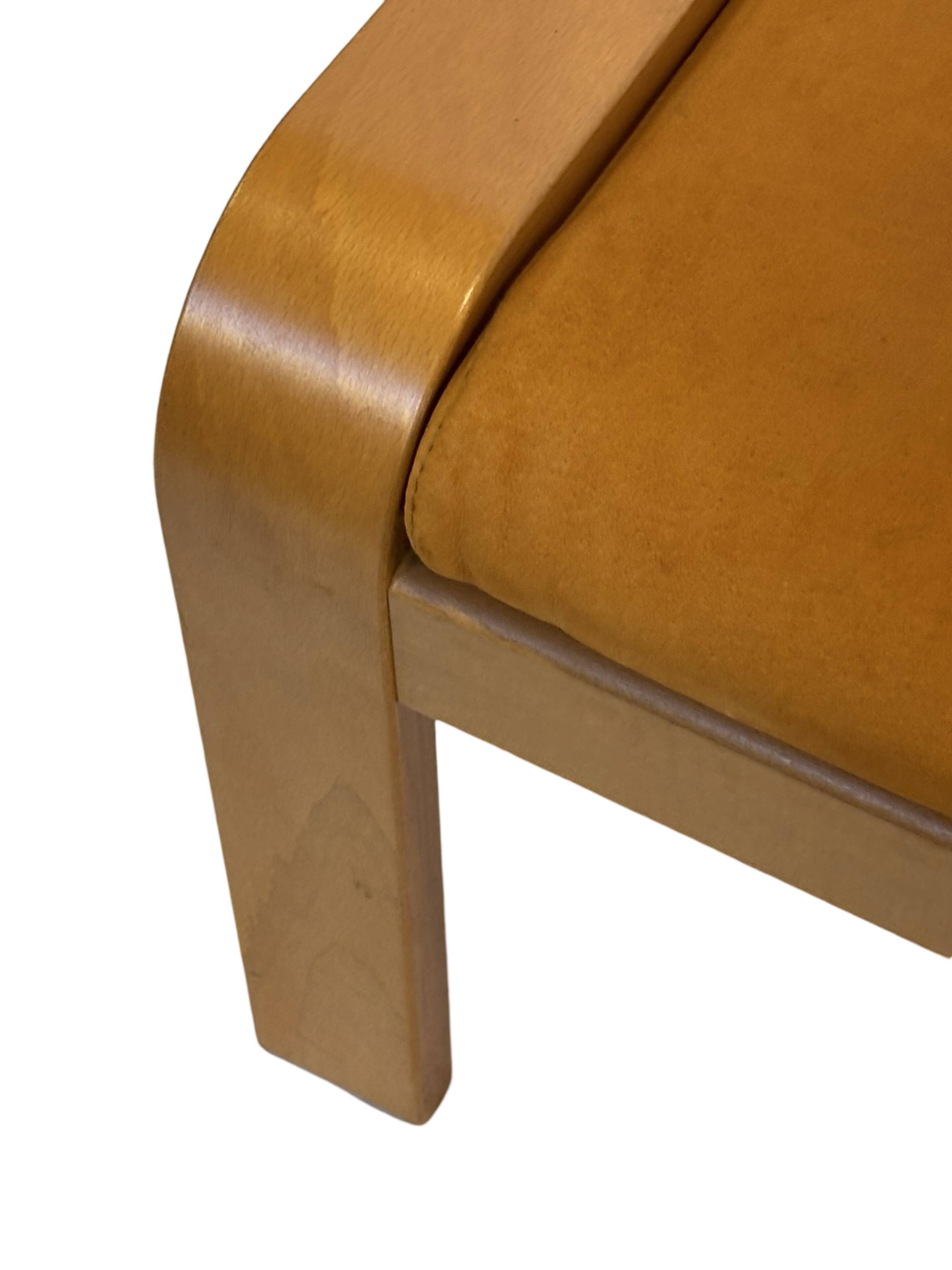 Vintage ikea poang tan leather cantilever footstool ottoman design