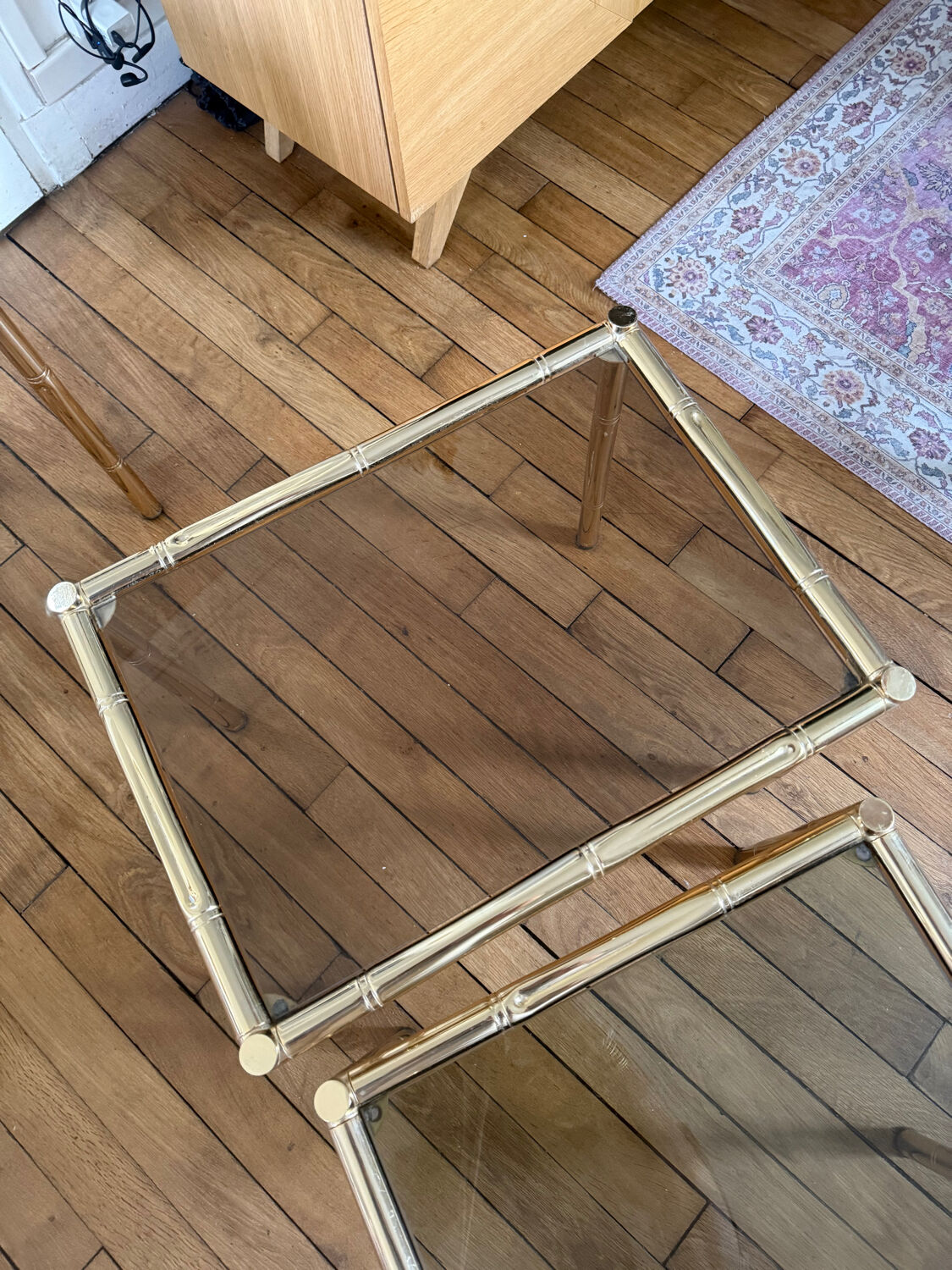 3 nesting bamboo tables