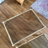 3 nesting bamboo tables
