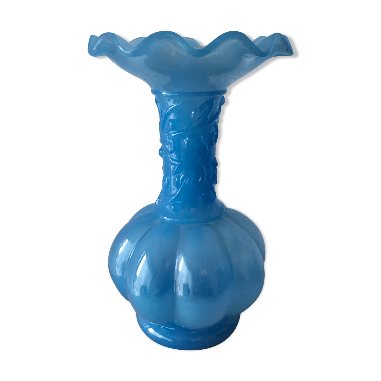 Blue opaline vase