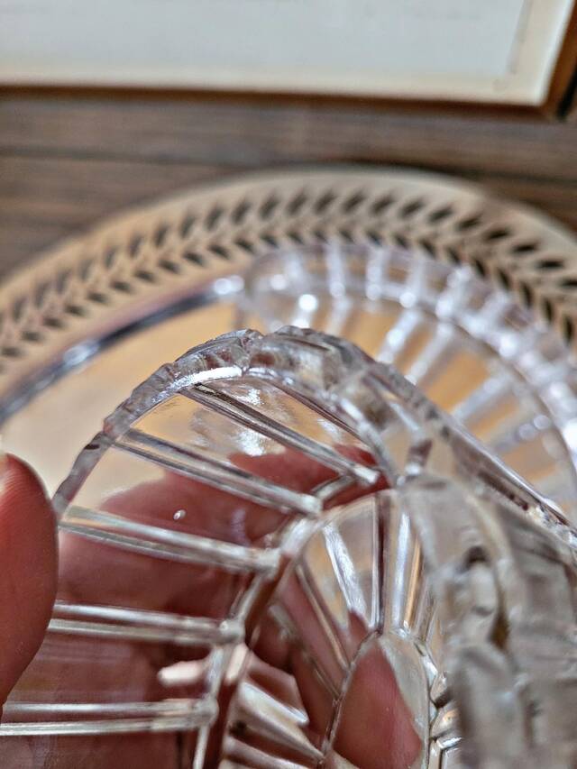 Art Deco style silver-plated metal and glass aperitif tray, 5 compartments.