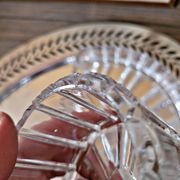 Plateau apéritif style art déco métal argenté et verre, 5 compartiments
