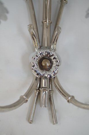 Pair of chrome style 1970s bamboo Palm