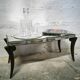 Table basse art déco plateau miroir biseauté