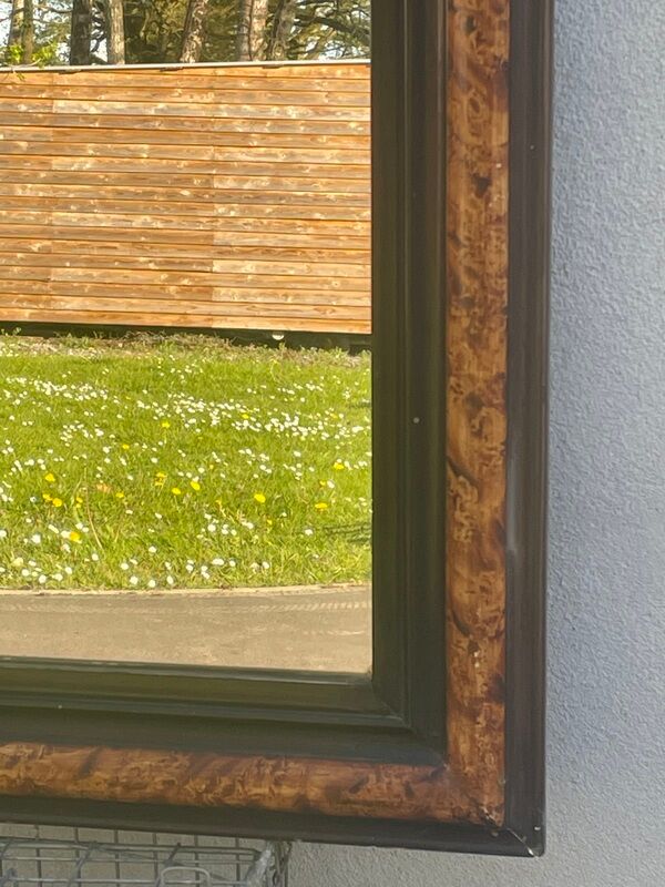 Louis Philippe mirror, beautiful format, trompe l'oeil faux bois