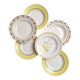 Vintage yellow soup plates from Moulin des Loups, Gien, Sarreguemines