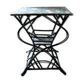 Table d'appoint en bambou et rotin noirci, époque 1900
