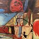 Peintures à l'huile vintage abstraites sur toile "Simfoni", signées par Henny, 1967