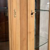 Louis-Philippe display case in stripped solid wood